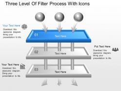 Oq Three Level Of Filter Process With Icons Powerpoint Template