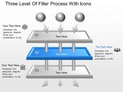 Oq three level of filter process with icons powerpoint template