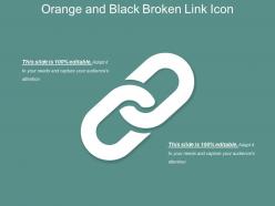 Orange and black broken link icon