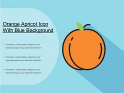 Orange apricot icon with blue background