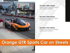 Orange gtr sports car on streets