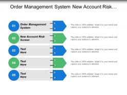 Order management system new account risk screen company strategies