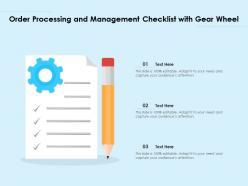 Order Processing And Management Checklist With Gear Wheel