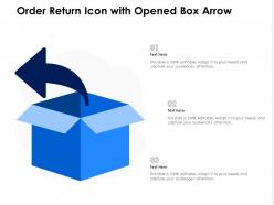 Order return icon with opened box arrow