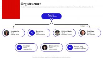 Org Structure Baidu Investor Funding Elevator Pitch Deck