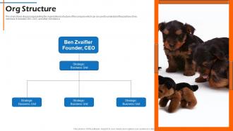 Org Structure Pet Care Company Fundraising Pitch Deck