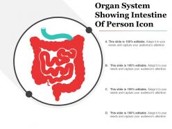 Organ system showing intestine of person icon