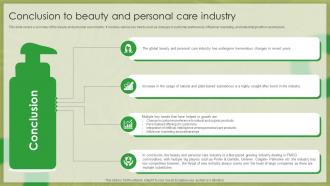 Organic Beauty Market Insights Conclusion To Beauty And Personal Care IR SS V