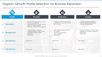 Organic Growth Profile Selection For Business Strategy Execution Playbook