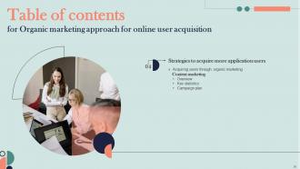 Organic Marketing Approach For Online User Acquisition Powerpoint Presentation Slides Multipurpose