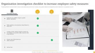 Organisation Investigation Checklist To Increase Employee Safety Measures