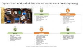 Organisational Activity Schedule To Plan And Execute Annual Marketing Strategy