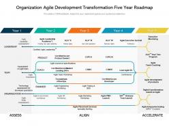 Organization agile development transformation five year roadmap