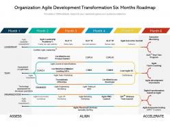 Organization agile development transformation six months roadmap