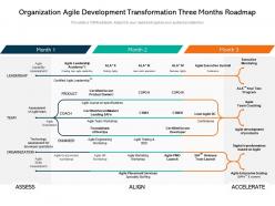 Organization agile development transformation three months roadmap