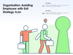 Organization assisting employee with exit strategy icon