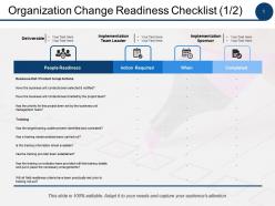 Organization change readiness checklist action required ppt powerpoint presentation file styles