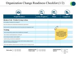 Organization Change Readiness Checklist Ppt Sample