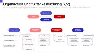 Organization chart after restructuring organizational chart and business model restructuring