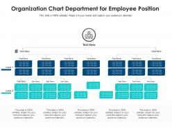 Organization chart department for employee position infographic template