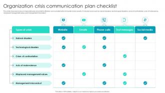 Organization Crisis Communication Plan Checklist