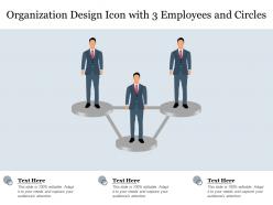 Organization design icon with 3 employees and circles