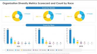 Organization Diversity Metrics Scorecard And Count By Race Ppt Demonstration