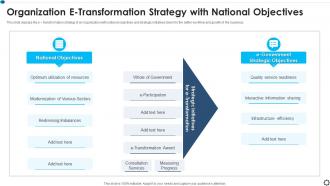 Organization E Transformation Strategy With National Objectives
