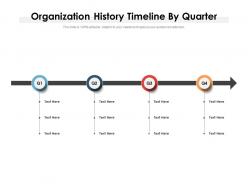 Organization history timeline by quarter