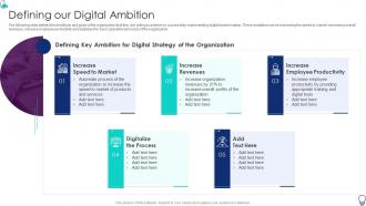 Organization It Transformation Roadmap Defining Our Digital Ambition