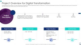 Organization It Transformation Roadmap Project Overview For Digital Transformation