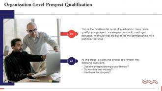 Organization Level Prospect Qualification In Sales Training Ppt