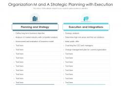 Organization M And A Strategic Planning With Execution