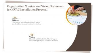 Organization mission and vision statement for hvac installation proposal