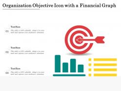 Organization objective icon with a financial graph