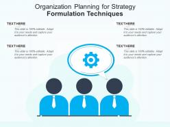 Organization planning for strategy formulation techniques