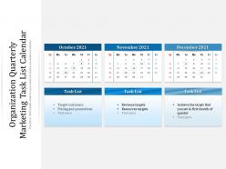Organization quarterly marketing task list calendar
