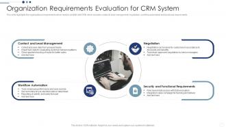 Organization Requirements Customer Relationship Management Deployment Strategy