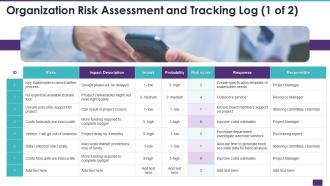 Organization risk assessment and tracking log risk management bundle