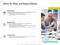 Organization risk probability management define the roles and responsibilities ppt infographics