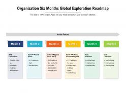Organization six months global exploration roadmap