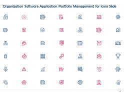 Organization software application portfolio management for icons slide ppt powerpoint presentation slides