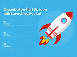 Organization start up icon with launching rocket