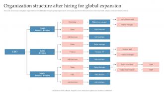 Organization Structure After Hiring For Global Expansion Global Expansion Strategy Enter Into Foreign Market
