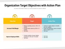 Organization target objectives with action plan