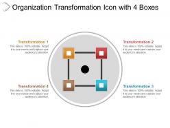 Organization transformation icon with 4 boxes