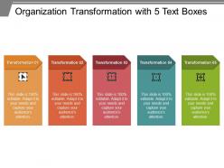 Organization transformation with 5 text boxes