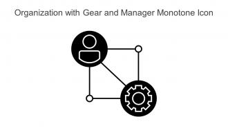Organization With Gear And Manager Monotone Icon In Powerpoint Pptx Png And Editable Eps Format