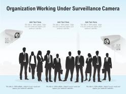 Organization working under surveillance camera