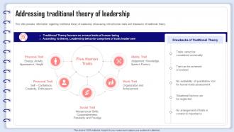 Organizational Behavior Management Addressing Traditional Theory Of Leadership